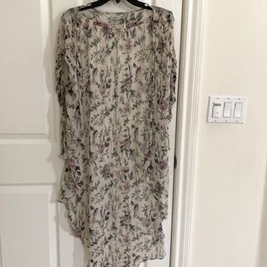 Sheer floral swim suit wrap